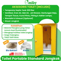 Portable Restroom Bio Smiley Fiberindo Squat Toilet Full Set 105 cm x 115 cm x 230 cm